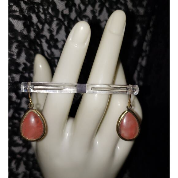 Retro Coral Beaded Jewelry Set – Necklace, Bracelet, Earrings Vintage Fashion - Picture 4 of 9